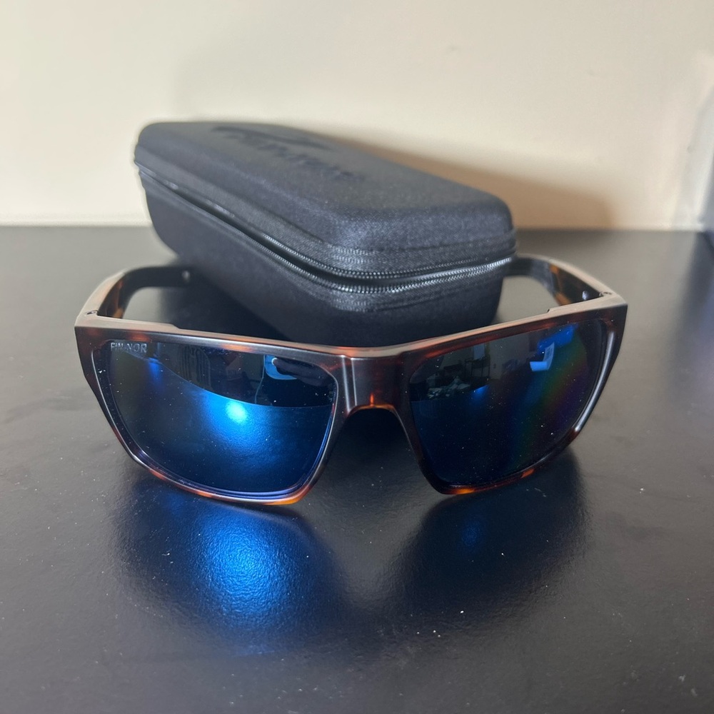 Fin Nor Matte Sienna Glasses with Blue Polarized Lenses - Picture 2 of 5